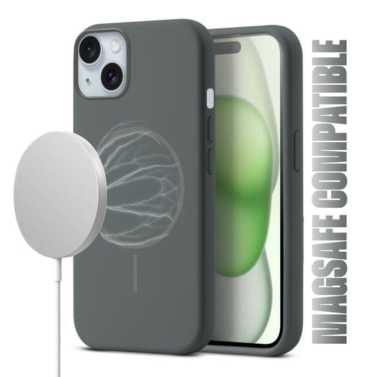 Liquid Silicon With Microfiber Lining Back Case For Apple iPhone 15 Plus (MagSafe Compatible)