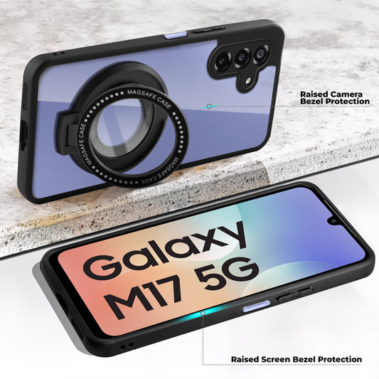 Soft Frame Clear Case Ring Holder Kickstand For Samsung M17 5G