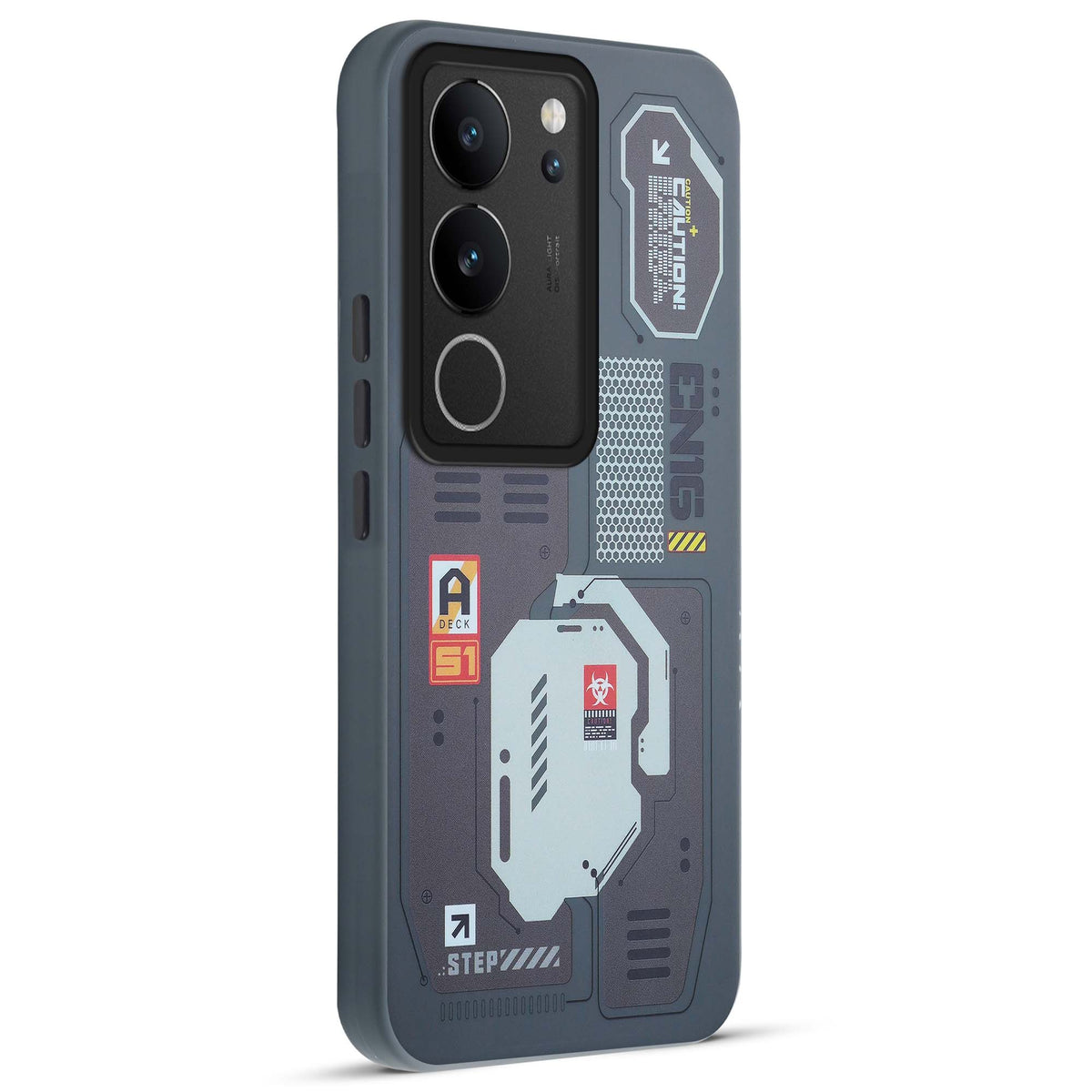 Mechanical Circuit Print Hard Back Cover For Vivo V29 5G
