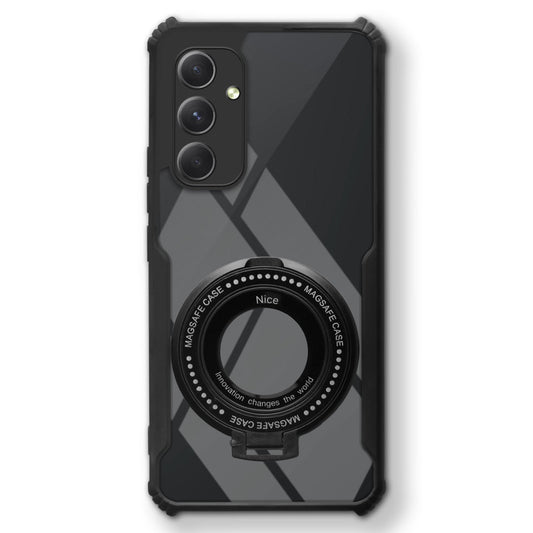 Premium Acrylic Transparent Case with Matte Ring Holder Kickstand Back Cover for Samsung A54 5G