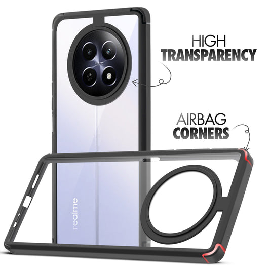 Silicone Frame Transparent Hard Back Cover for Realme 12 5G