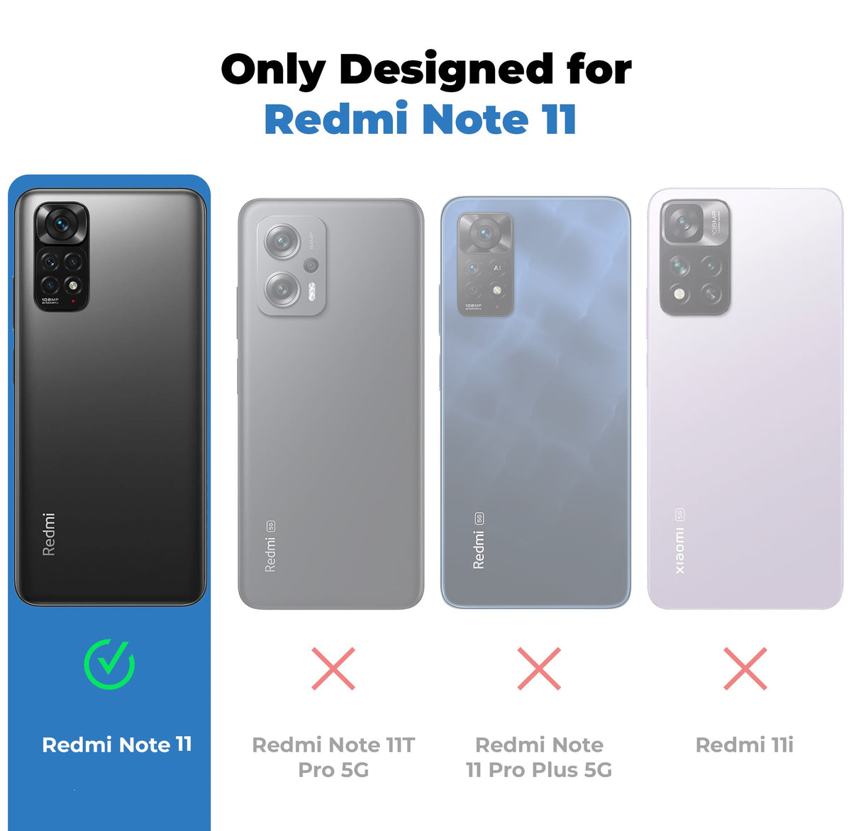 Silicone Grip Clear Case Ring Holder Kickstand For Redmi Note 11