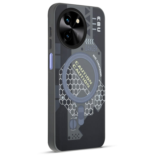 Mechanical Circuit Print Hard Back Cover For Vivo T3x 5G
