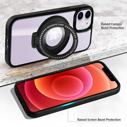 Soft Frame Clear Case Ring Holder Kickstand For Apple iPhone 12