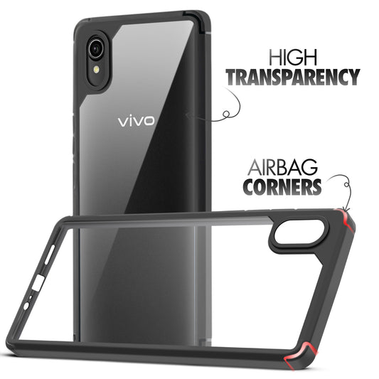 Silicone Frame Transparent Hard Back Cover for Vivo Y90