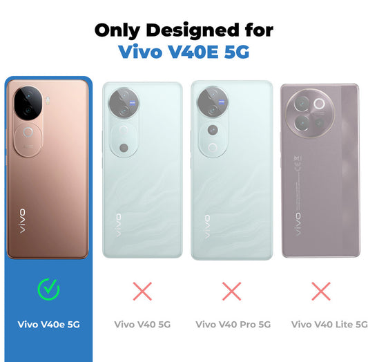 Transparent Back Cover with Silicone Frame Ring Stand Case for Vivo V40e 5G