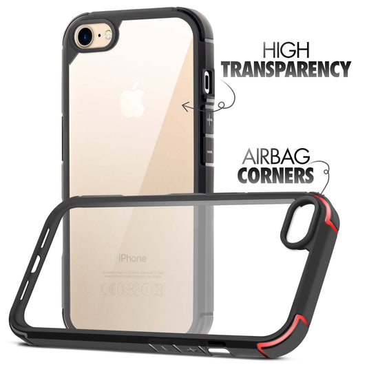 Silicone Frame Transparent Hard Back Cover for Apple iPhone 7