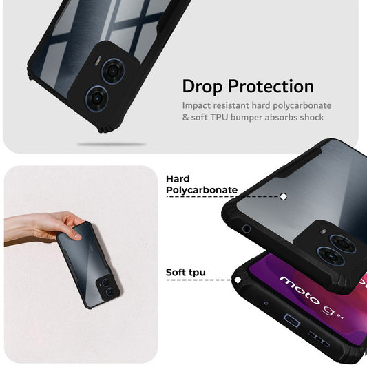Premium Acrylic Transparent Back Cover for Motorola G24