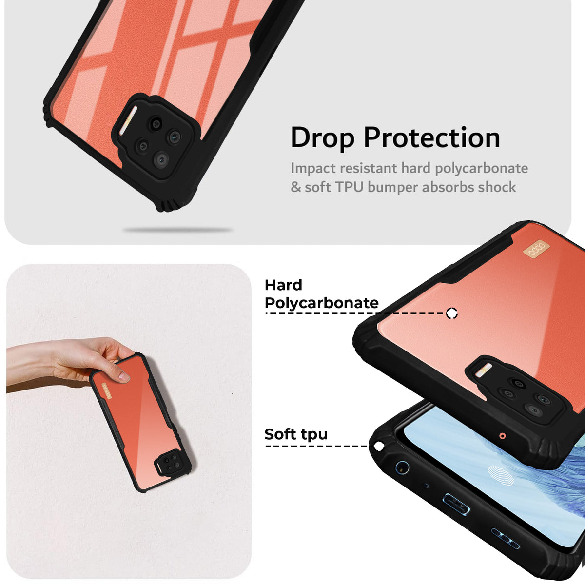 Premium Acrylic Transparent Back Cover for Oppo F17 Pro