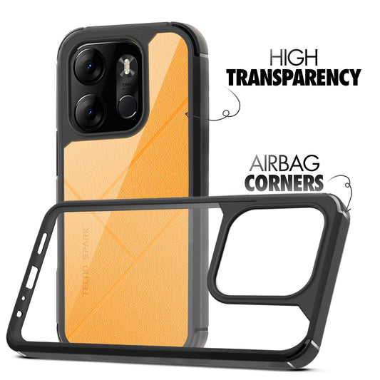 Silicone Border Transparent Back Cover for Tecno Spark Go 2023