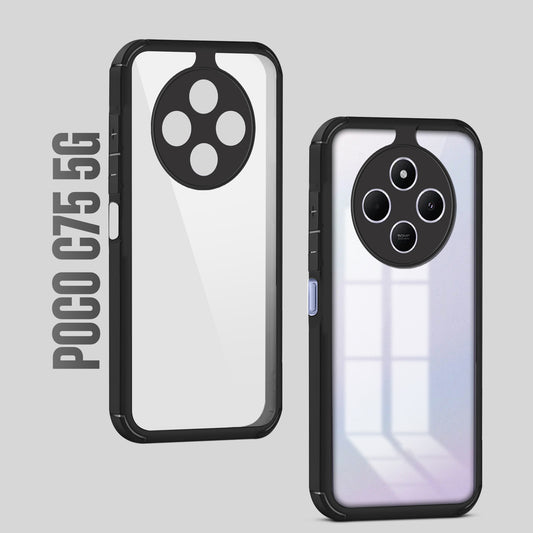 Silicone Border Transparent Back Cover for Poco C75 5G