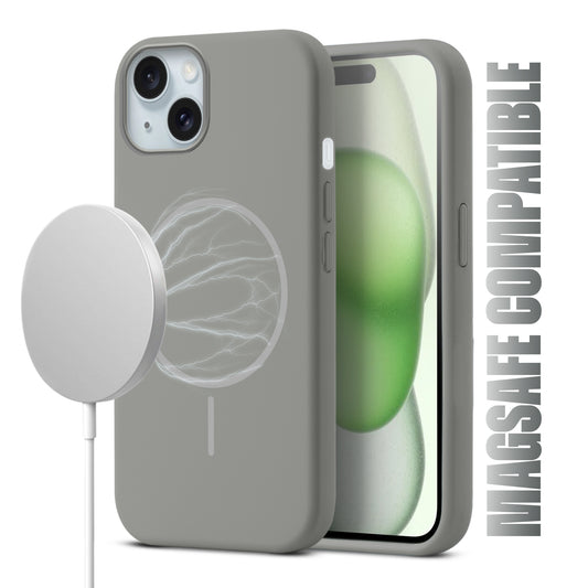Liquid Silicon With Microfiber Lining Back Case For Apple iPhone 15 Plus (MagSafe Compatible)
