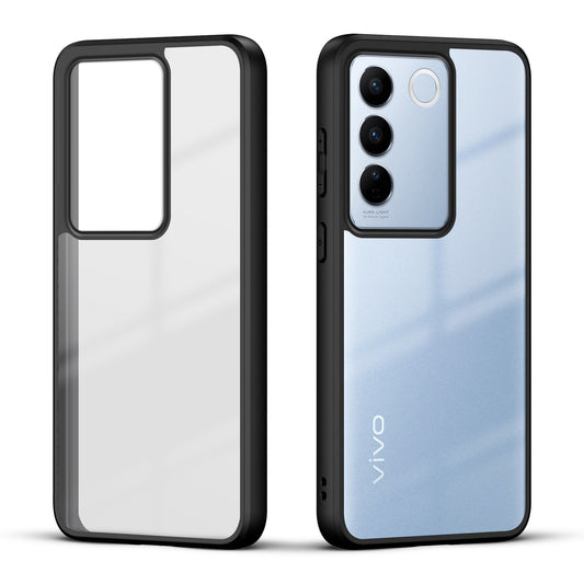 Premium Silicon Soft Framed Case with Clear Back Cover For Vivo V27 Pro 5G