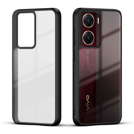 Premium Silicon Soft Framed Case with Clear Back Case Cover For Vivo V29e 5G
