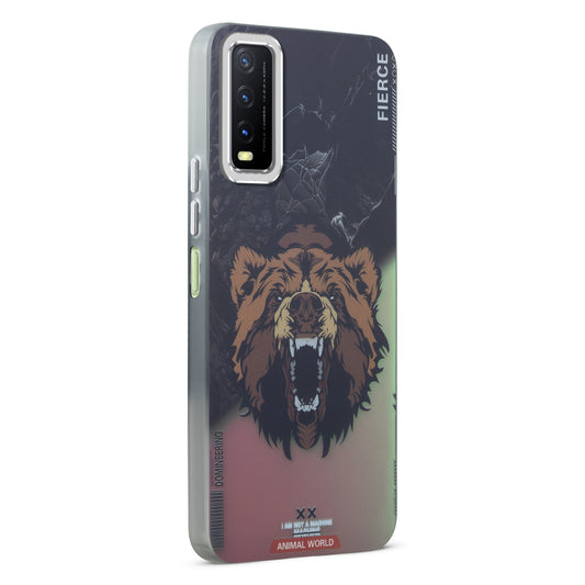 Night Glow & Shiny Hard Phone Cover with Silver Camera Ring For Vivo Y20