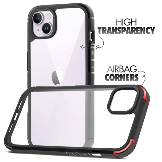 Silicone Border Transparent Back Cover for Apple iPhone 15 Plus