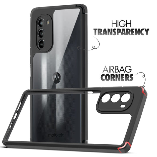 Silicone Border Transparent Back Cover for Motorola G52