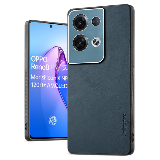 Unimore Leather Hard Case with Shiny Camera Protection For Oppo Reno 8 Pro 5G
