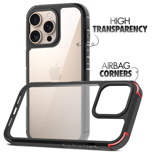 Silicone Border Transparent Back Cover for Apple iPhone 16 Pro Max