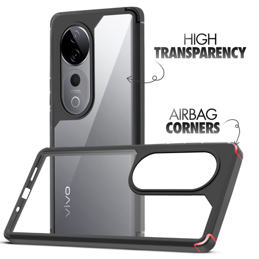 Silicone Border Transparent Back Cover for Vivo T3 Ultra 5G