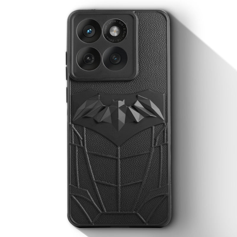 Textured Comic Hero Back Cover for Motorola Moto Edge 60 Fusion 5G , Soft Silicone Back Case with Shiny Bat Design & Raised Camera Edges