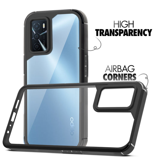 Silicone Frame Transparent Hard Back Cover for Oppo A16