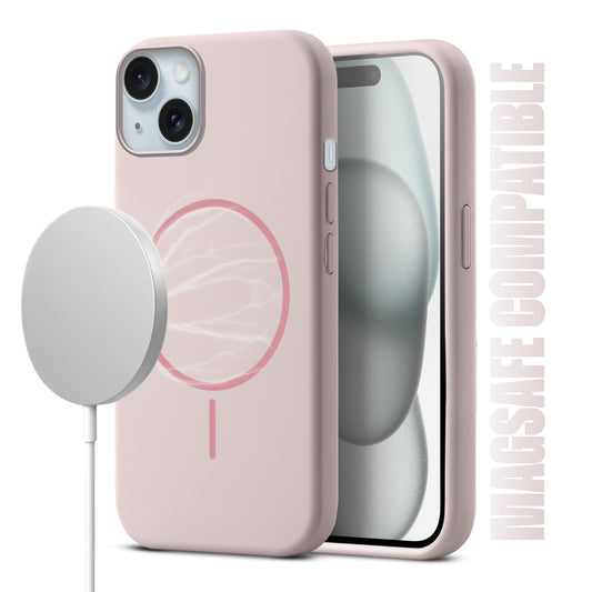 Liquid Silicon With Microfiber Lining Back Case For Apple iPhone 15 (MagSafe Compatible)
