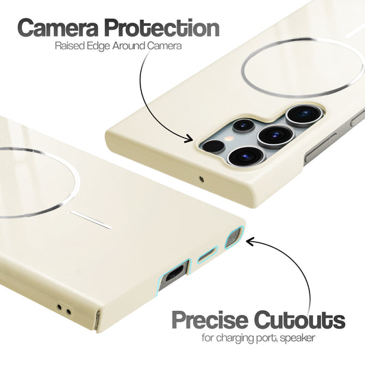 Smooth & Shiny Glossy Hard Back Cover Case For Samsung S23 Ultra 5G With Magsafe Support