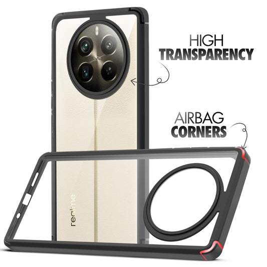 Silicone Frame Transparent Hard Back Cover for Realme 12 Pro 5G