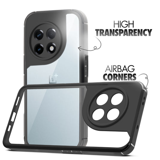 Silicone Frame Transparent Hard Back Cover for OnePlus 11R 5G