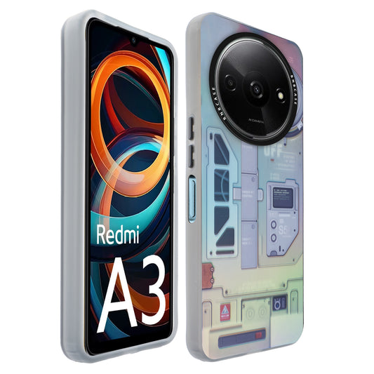 Colorful Reflective Circuit Prints Hard Back Protector Case For Redmi A3 2024