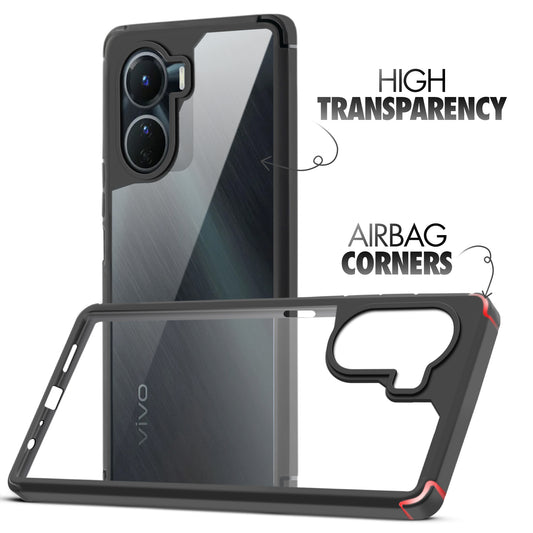 Silicone Frame Transparent Hard Back Cover for Vivo Y56 5G