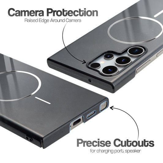 Smooth & Shiny Glossy Hard Back Cover Case For Samsung S23 Ultra 5G With Magsafe Support