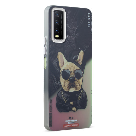 Night Glow & Shiny Hard Phone Cover with Silver Camera Ring For Vivo Y20