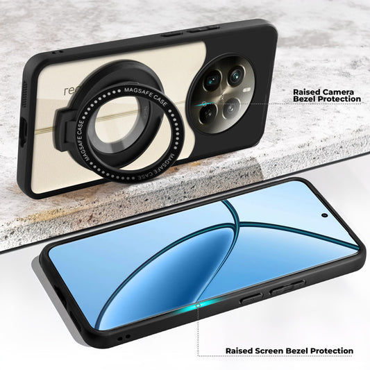 Soft Frame Clear Case Ring Holder Kickstand For Realme P1 Pro 5G