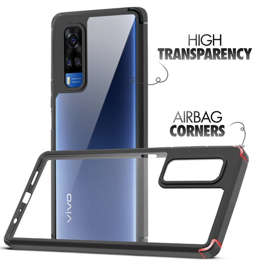 Silicone Frame Transparent Hard Back Cover for Vivo Y31