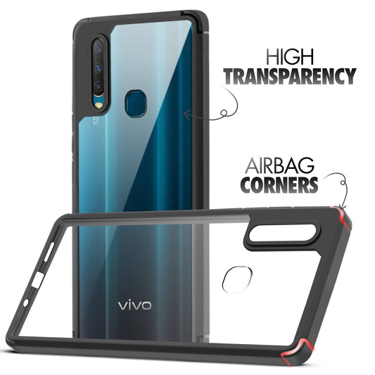 Silicone Frame Transparent Hard Back Cover for Vivo Y12