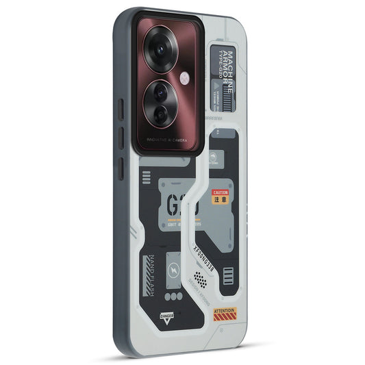 Mechanical Circuit Print Hard Back Cover For Oppo F25 Pro 5G