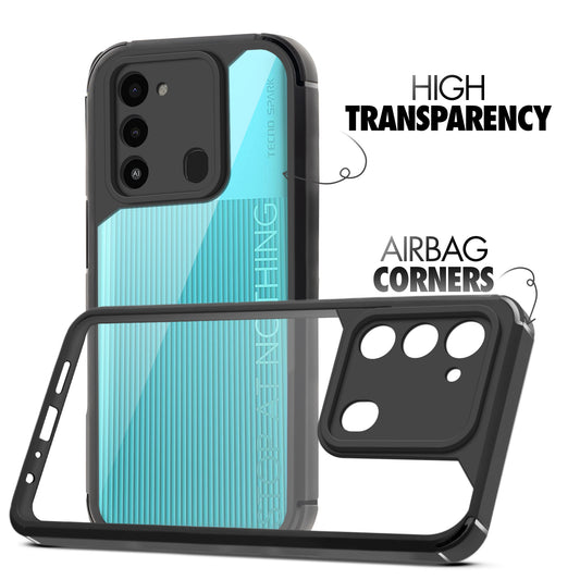 Silicone Border Transparent Back Cover for Tecno Spark Go 2022