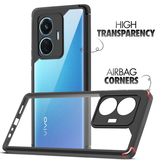Silicone Border Transparent Back Cover for Vivo T1 44W