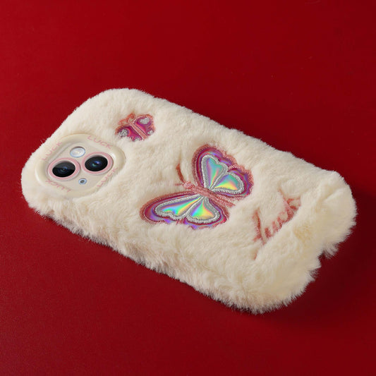 Fluffy Butterfly Back Cover for Apple iPhone 13