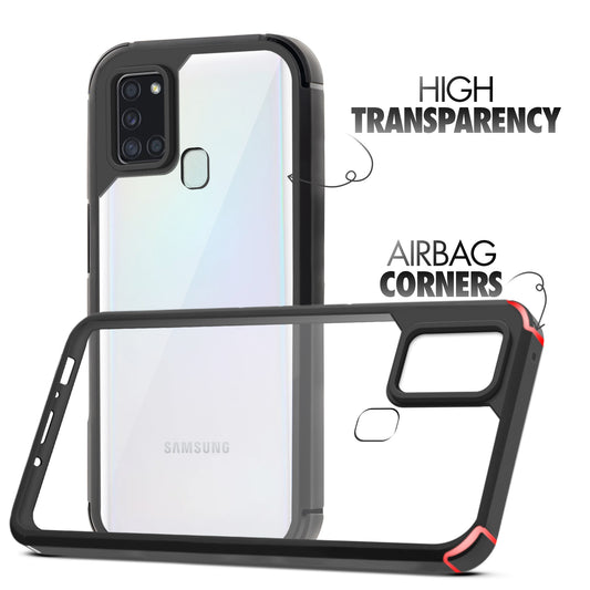 Silicone Border Transparent Back Cover for Samsung A21S