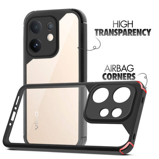Silicone Border Transparent Back Cover for Vivo V60 5G