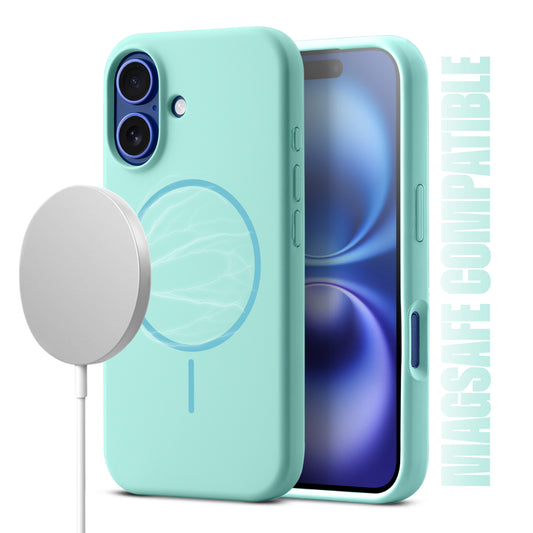 Liquid Silicon With Microfiber Lining Back Case For Apple iPhone 16 (MagSafe Compatible)