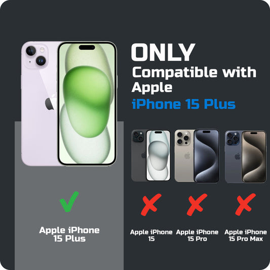 Ultra-Protective Phone Case with Tough Transparent Back Case For Apple iPhone 15 Plus