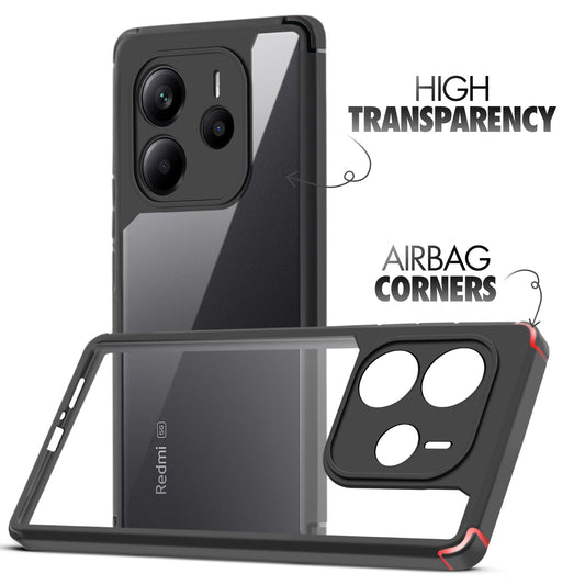 Silicone Border Transparent Back Cover for Redmi Note 14 5G