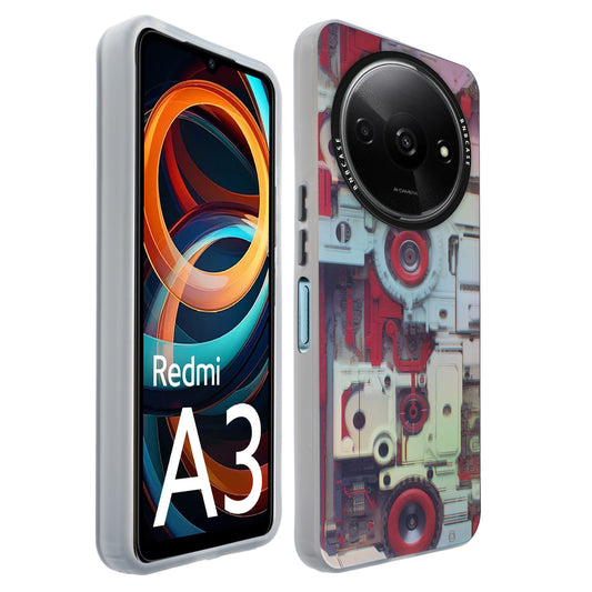 Colorful Reflective Circuit Prints Hard Back Protector Case For Redmi A3 2024