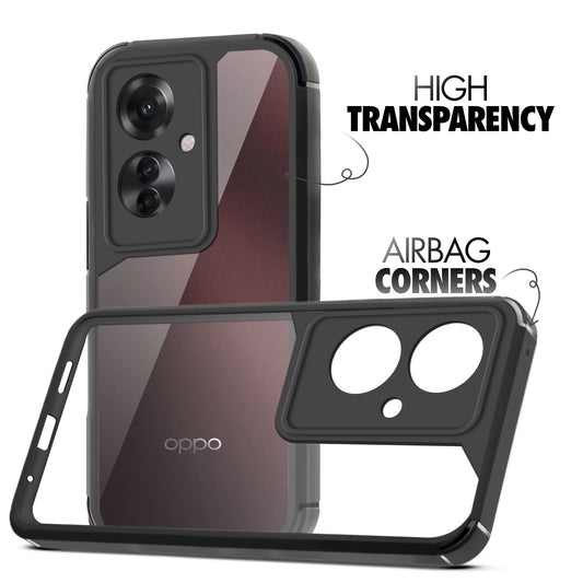 Silicone Frame Transparent Hard Back Cover for Oppo F25 Pro 5G