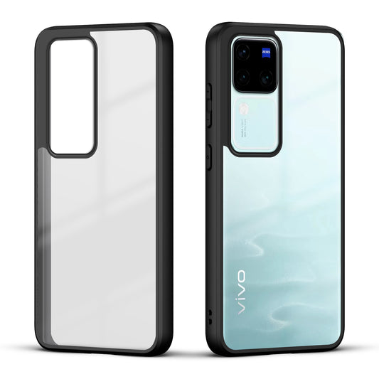 Premium Silicon Soft Framed Case with Clear Back Cover For Vivo V30 Pro 5G