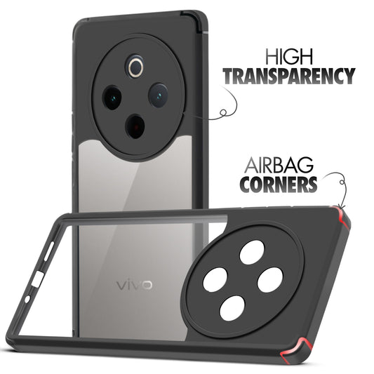 Silicone Border Transparent Back Cover for Vivo Y300 Pro 5G